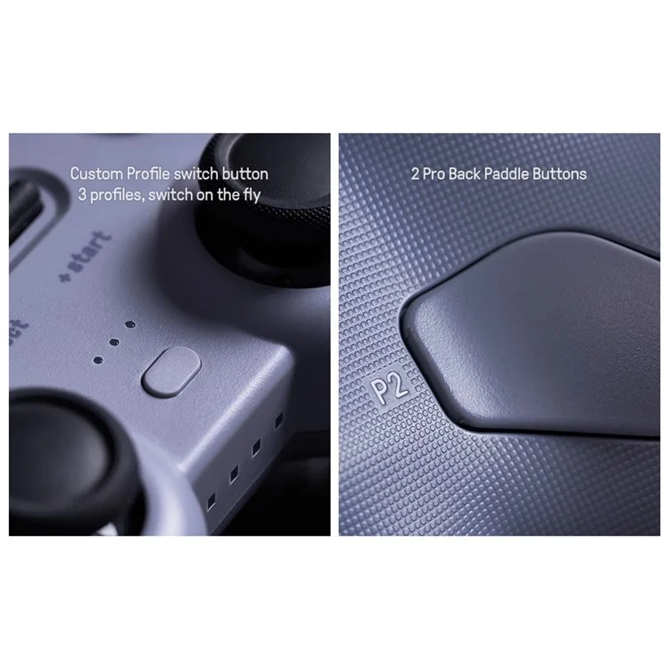 8Bitdo Pro 2 Controlador Com Fio Gamepad De Console De Vapor De Vapor Com Vibração Modificável Para Interruptor / Windows Nintendo - Branco