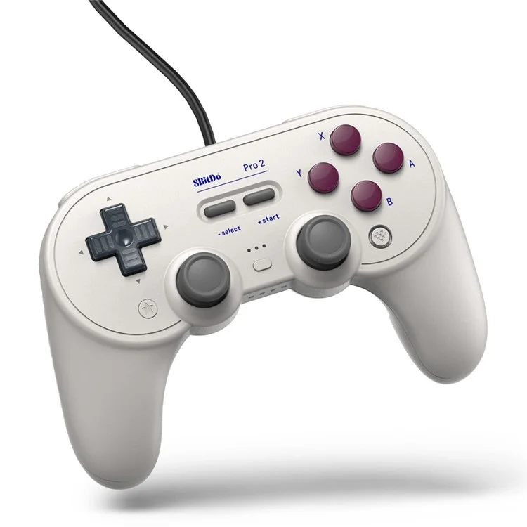 Contrôleur Câblé 8Bitdo Pro 2 Console De Jeu De Jeux Steam GamePad Avec Vibration Modifiable Pour Nintendo Commutateur / Windows - Blanche