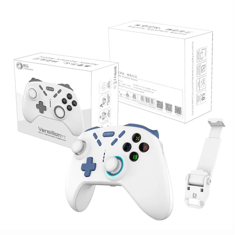 Mingpin Vermilion Bird MB-S820 (769) Bluetooth GamePad Somatosensory Game Controller Pour Nintendo Switch / PS4 / PS3 - Blanche