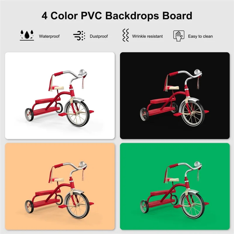 PULUZ PU5042 40cm Folding 5500K Studio Shooting Tent Soft Box Photography Lighting Kit with 4 Colors PVC Backdrops (Black, Orange, White, Green) - EU Plug