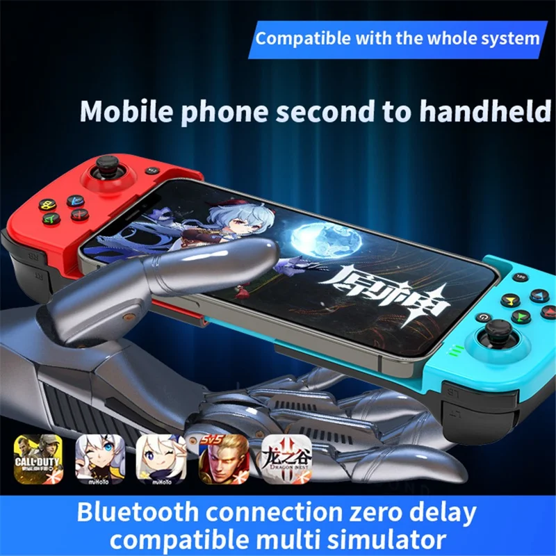 D3 Stretchable Wireless Joystick for Mobile Phones Left / Right Controller Bluetooth-compatible Gamepad Portable Game Handle - Green