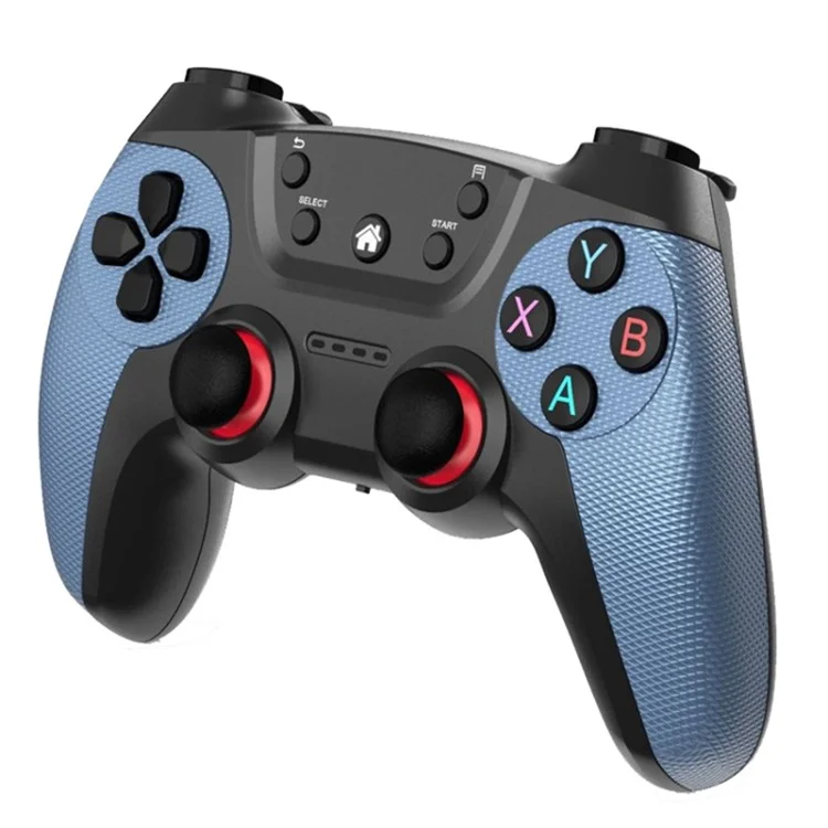 KM-029 2.4G Wireless Controllers 1 to 2 USB Receiver with 2 Gamepad Compatible with PC / Linux / Android / TV Box - Blue