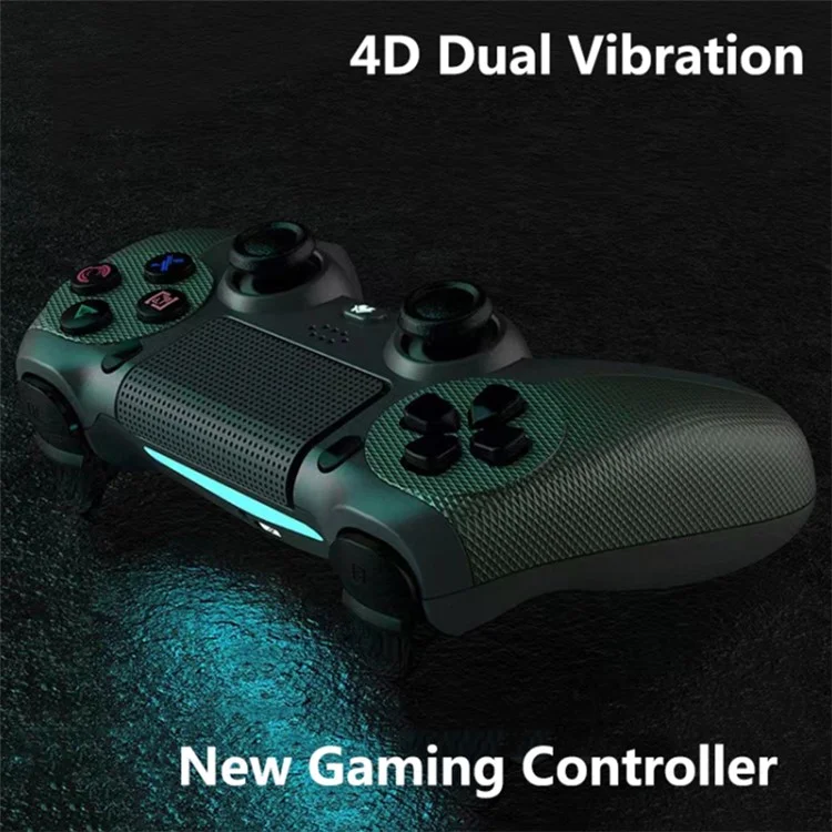 KM048 Bluetooth-compatible Wireless Controller for PS4 Cordless Game Handle 4.0 with Light Bar Support 6-axis, Vibration Function - Rose Pink