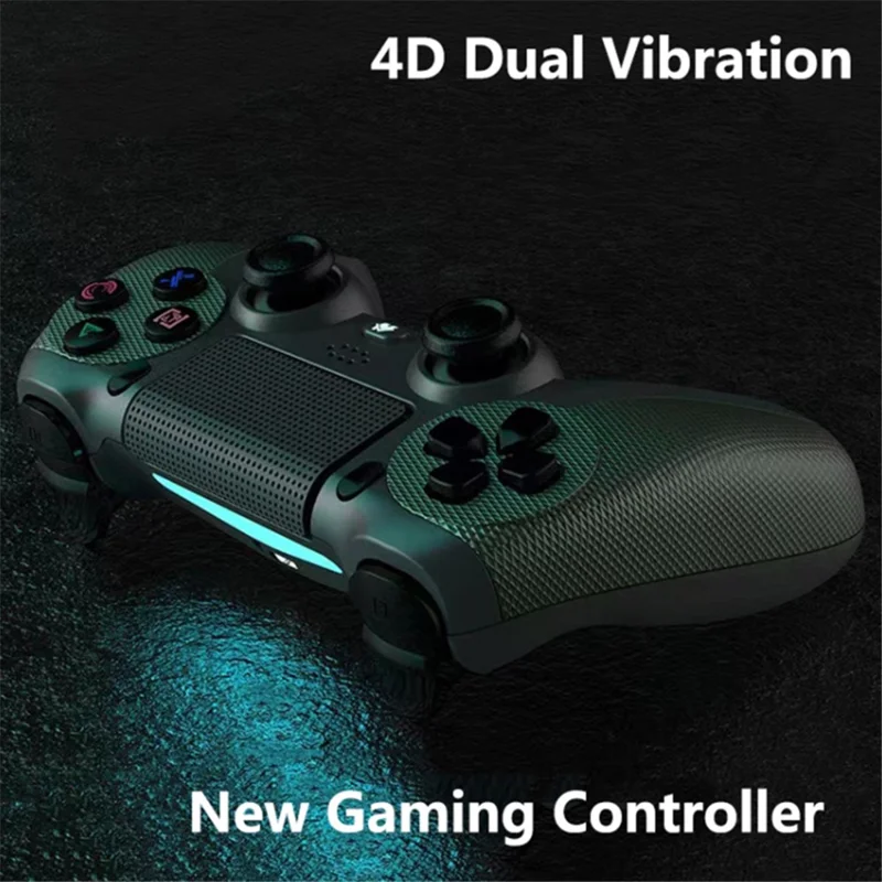 KM048 Controlador Inalámbrico Compatible con Bluetooth para PS4 Mango Inalámbrico 4.0 con Soporte de Barra Luminosa Función de 6 Ejes y Vibración - Gris