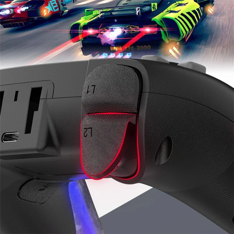 P07 Dazzle Lighting Wireless Bluetooth-compatible Controller for PS4 Game Console Gemapad (Without Stand) - Black