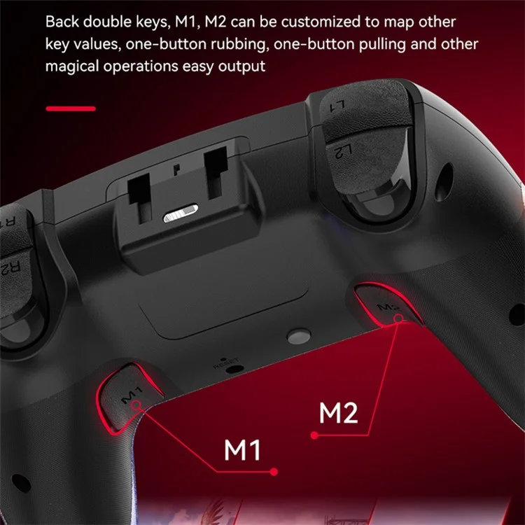 P07 Dazzle Lighting Wireless Bluetooth-compatible Controller for PS4 Game Console Gemapad (Without Stand) - Black