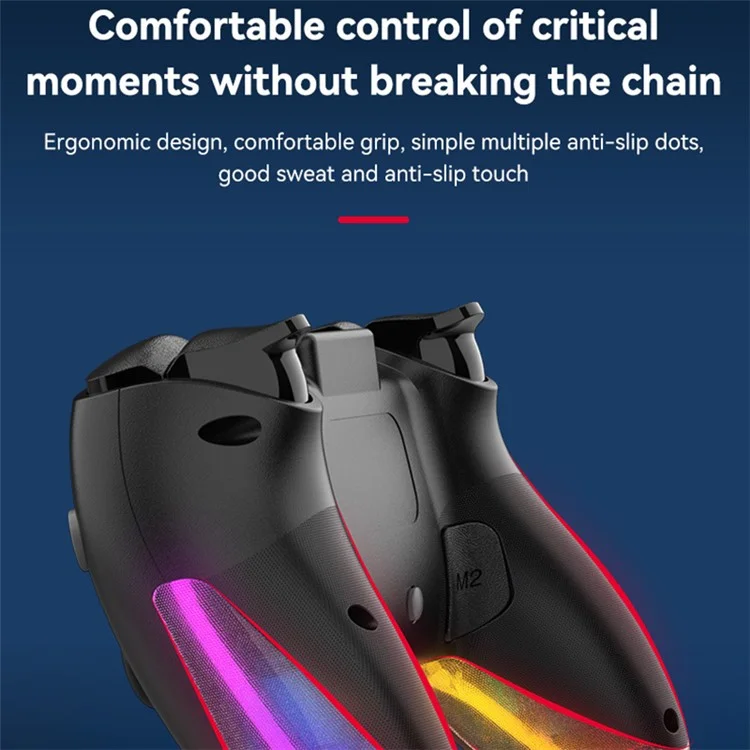 P07 Dazzle Lighting Wireless Bluetooth-compatible Controller for PS4 Game Console Gemapad (Without Stand) - Black