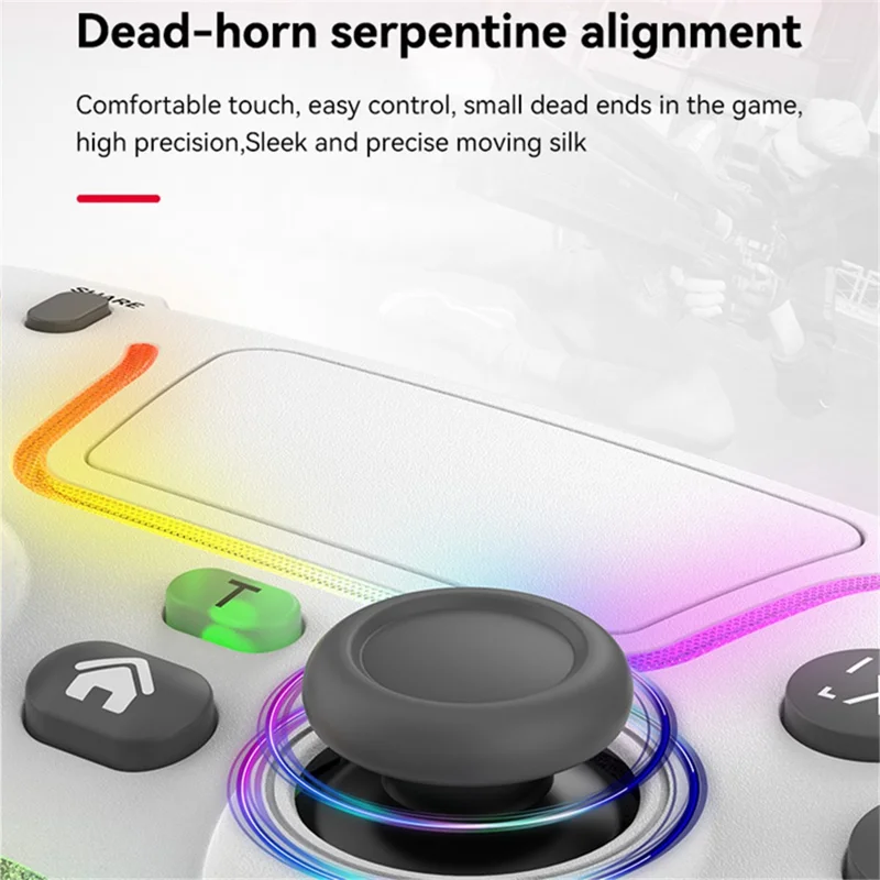 P07 Dazzle Lighting Wireless Bluetooth-kompatibler Controller für PS4-Spielekonsolen-Gemapad (ohne Ständer) - Weiß