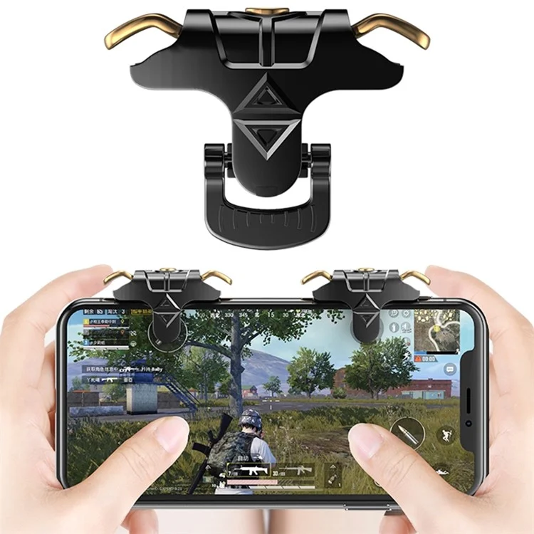 MK-1 1Pair Mechanical Game Trigger for Cell Phones Gaming Left / Right Handle Grip with Folding Buckle