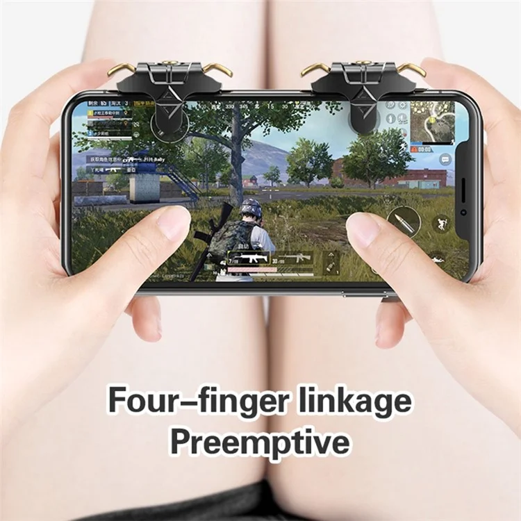 MK-1 1Pair Mechanical Game Trigger for Cell Phones Gaming Left / Right Handle Grip with Folding Buckle