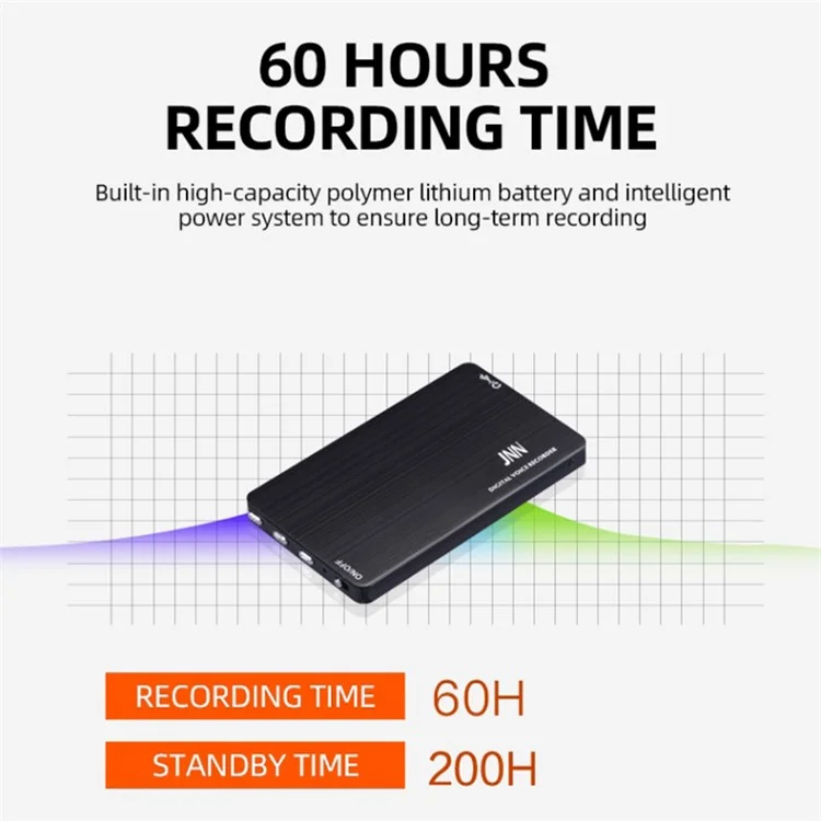 JNN M2 16GB Voice Activated Recorder Mini Aluminum Alloy Dictaphone Recording Device MP3 Player