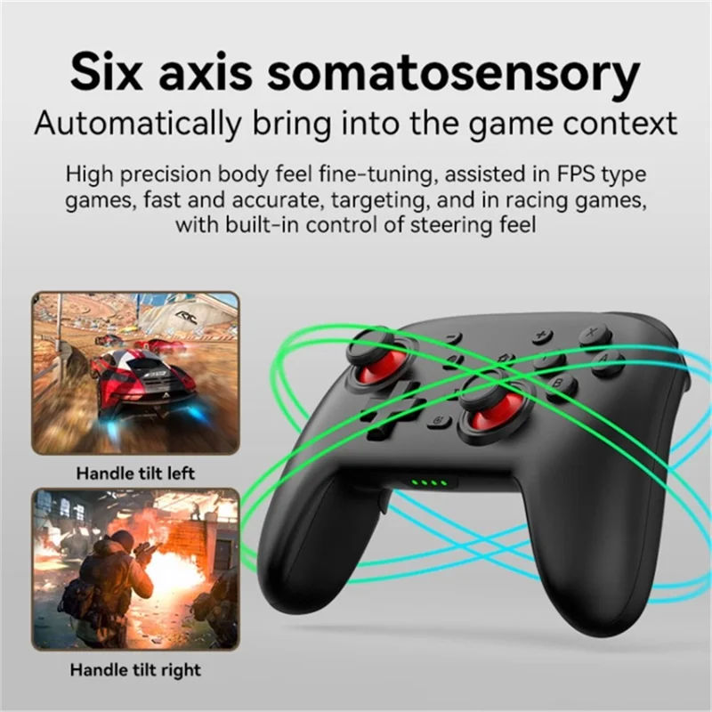 S07 Controlador Sem Fio Bluetooth para Nintendo Switch Pro Controller Gamepad Portátil Joystick de Jogo - Rosa