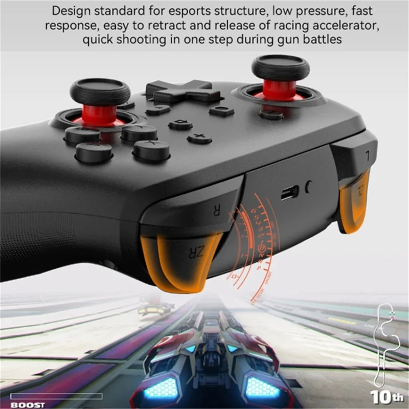 S07 Controlador Sem Fio Bluetooth para Nintendo Switch Pro Controller Gamepad Portátil Joystick de Jogo - Rosa