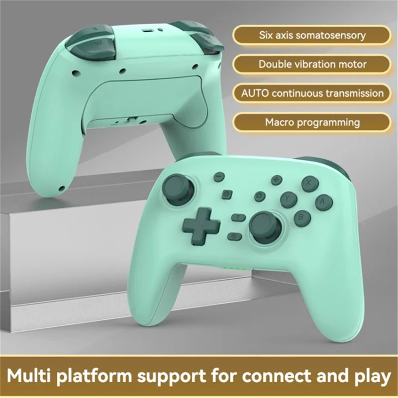 S07 Wireless Bluetooth-compatible Controller for Nintendo Switch Pro Controller Gamepad Portable Gaming Joystick Handle - Green