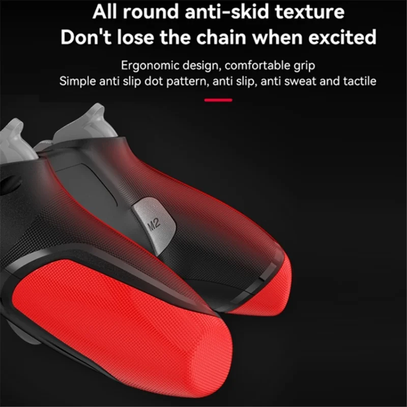 P06 Wireless Game Controller with Six Axis Gyroscope Dual Vibration Gamepad for PS4 / Switch / PC / TV - Black+Red