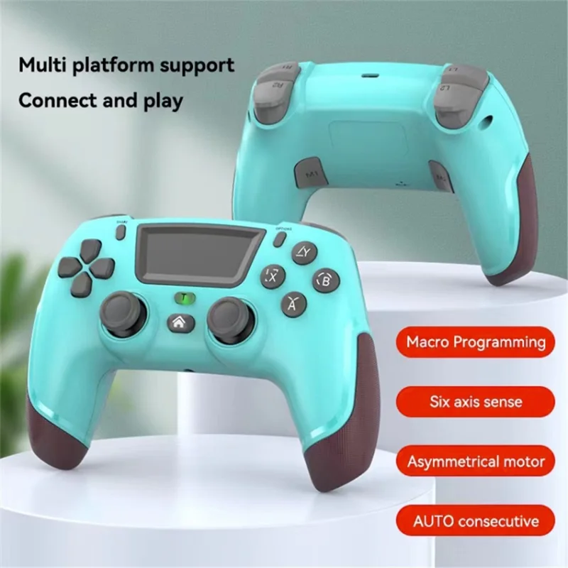 P06 Wireless Game Controller with Six Axis Gyroscope Dual Vibration Gamepad for PS4 / Switch / PC / TV - Fruit Blue