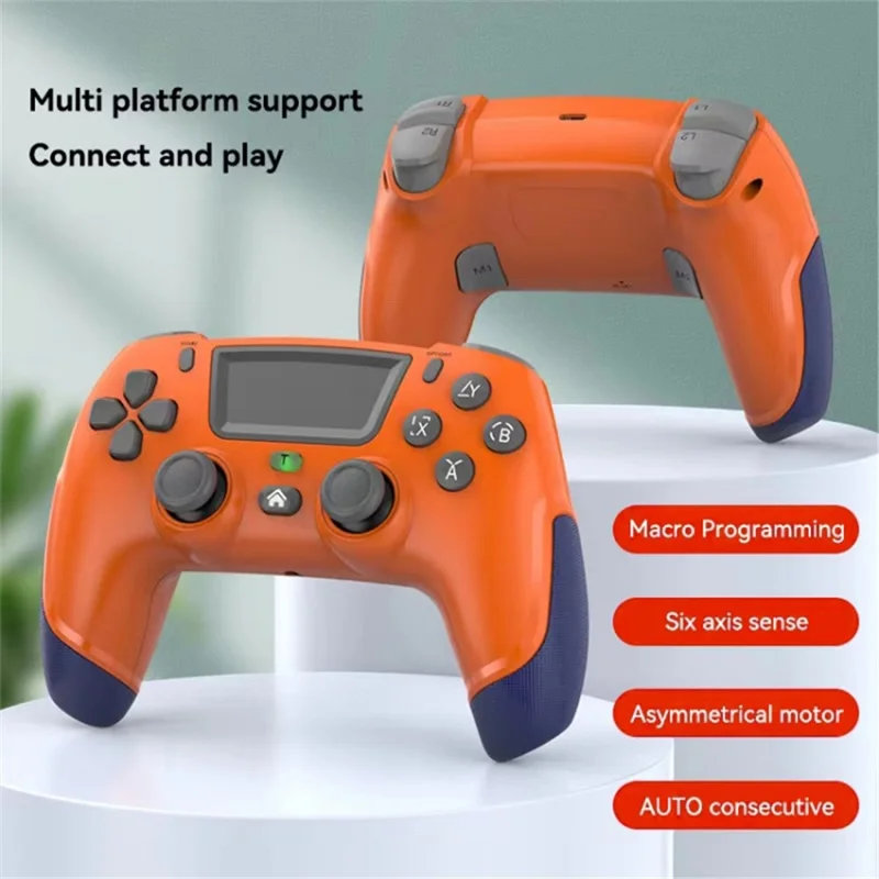 P06 Wireless Game Controller with Six Axis Gyroscope Dual Vibration Gamepad for PS4 / Switch / PC / TV - Orange