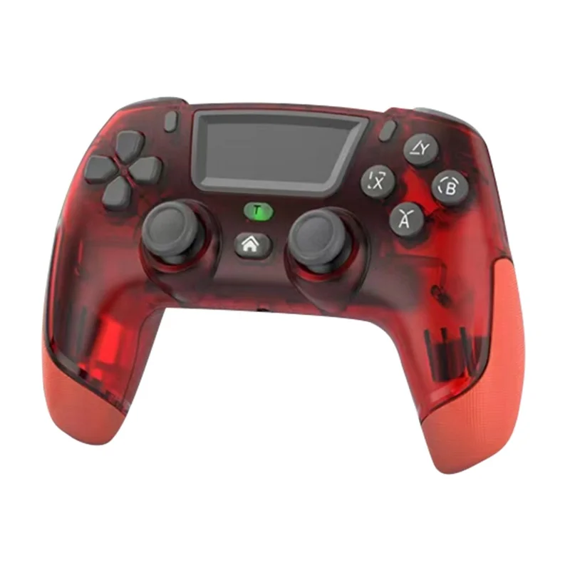 P06 Wireless Game Controller with Six Axis Gyroscope Dual Vibration Gamepad for PS4 / Switch / PC / TV - Transparent Red