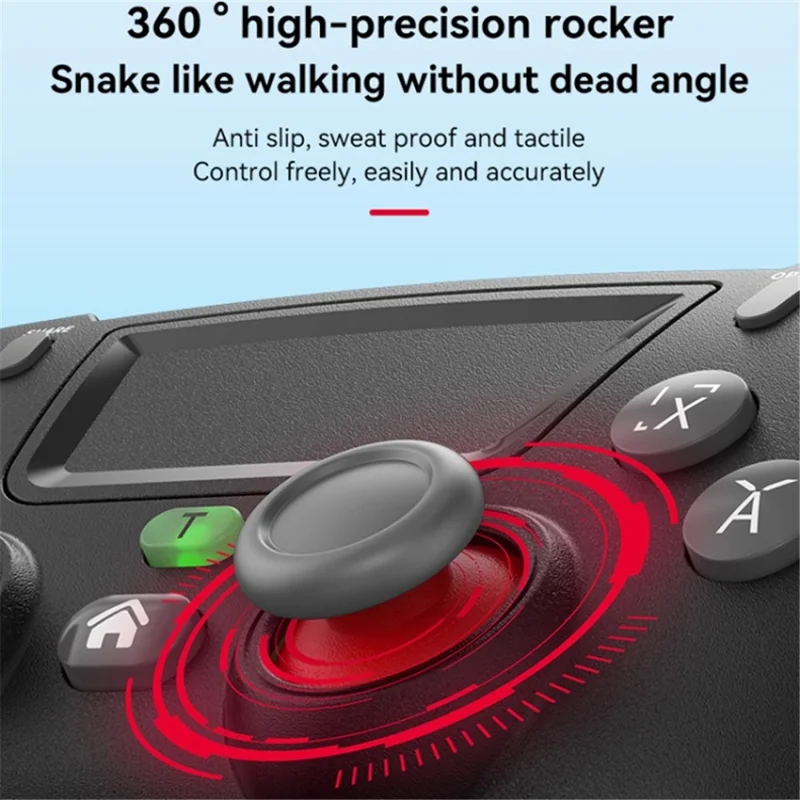 P06 Wireless Game Controller with Six Axis Gyroscope Dual Vibration Gamepad for PS4 / Switch / PC / TV - Transparent Red