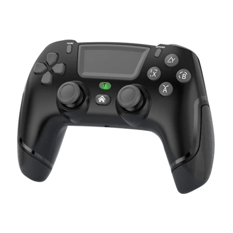 Contrôleur de jeu sans fil P06 avec gyroscope six axes, double vibration et manette pour PS4 / Switch / PC / TV - Tout en noir
