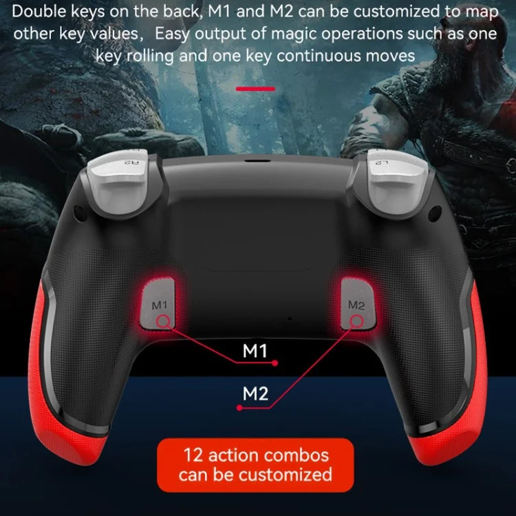 P06 Wireless Game Controller with Six Axis Gyroscope Dual Vibration Gamepad for PS4 / Switch / PC / TV - White+Black
