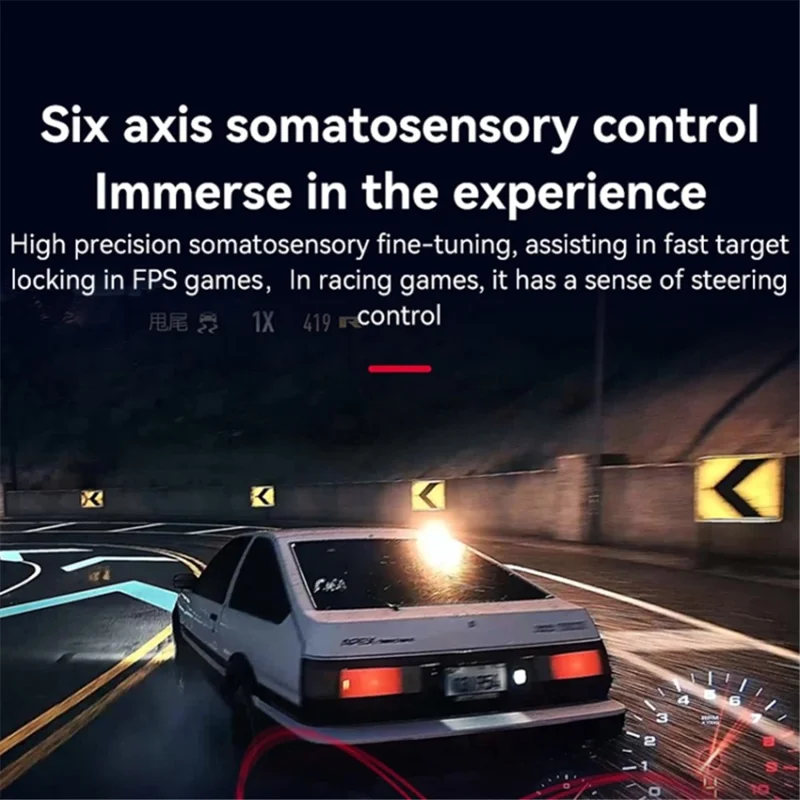 P06 Wireless Game Controller con Giroscopio a Sei Assi Doppia Vibrazione Gamepad per PS4 / Switch / PC / TV - Nero Trasparente