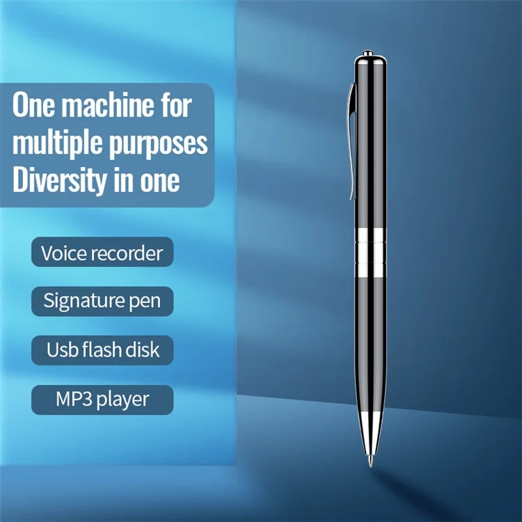 Enregistreur vocal numérique Q91 16 Go, stylo à écriture et à enregistrement vocal, lecteur MP3 U Disk activé par la voix
