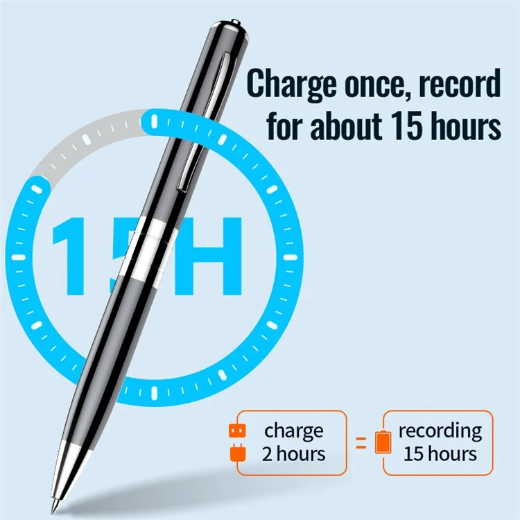 Enregistreur vocal numérique Q91 16 Go, stylo à écriture et à enregistrement vocal, lecteur MP3 U Disk activé par la voix