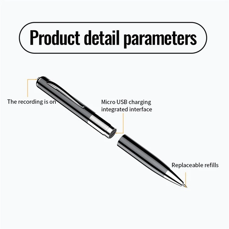 Registratore vocale digitale mini Q91 8GB Penna vocale attivata MP3 Player U Disk Writing Pen