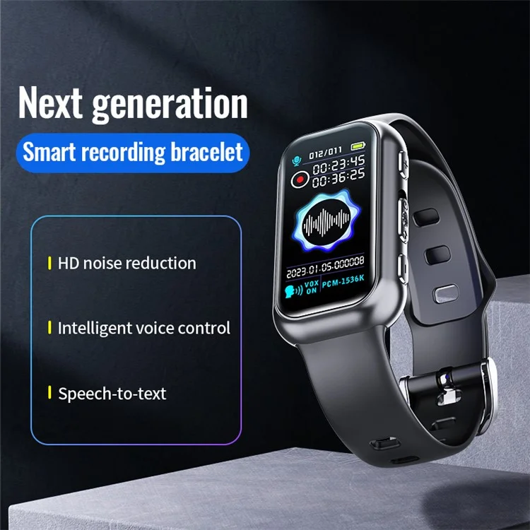 S16 Digitaler Sprachrekorder 16 GB Armbanduhr mit Geräuschunterdrückung, Unterstützung für MP3-Player und E-Book