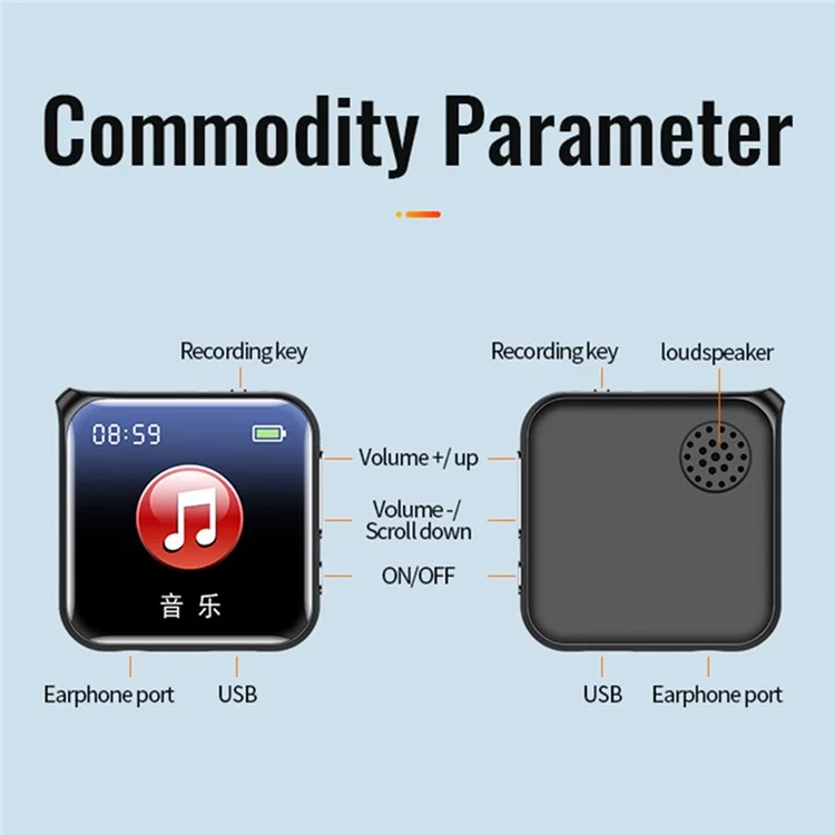 M30 32GB Audio Voice Sound Recorder Noise Cancelling Recorder Support FM Radio Alarm Clock MP3 Player
