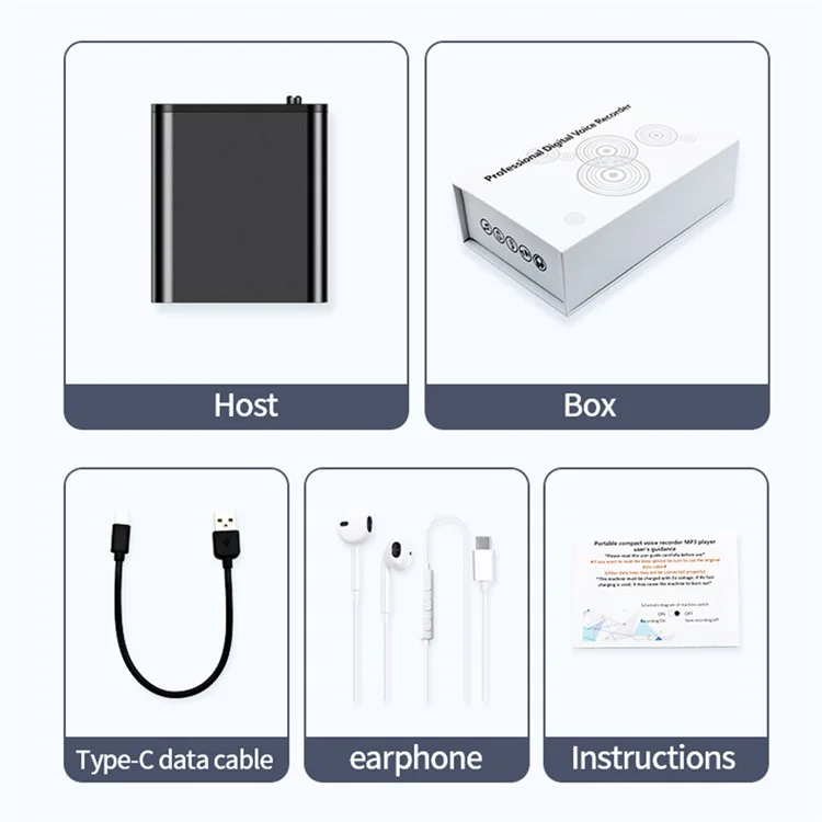 Q8 8GB Noise Cancelling Mini Voice Recorder Voice Activated Recorder MP3 Player mit OTG-Funktion