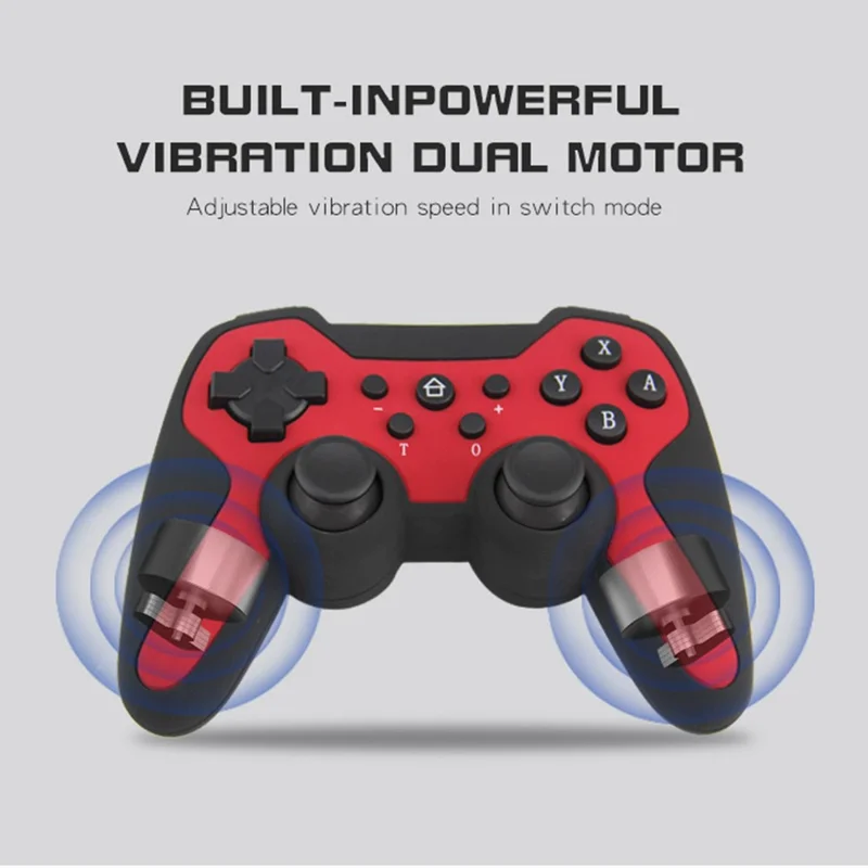 HS-SW516-517 For Nintendo Switch Controller Wireless Bluetooth-compatible Gamepad with Six-axis Gyroscope - Blue  /  Black