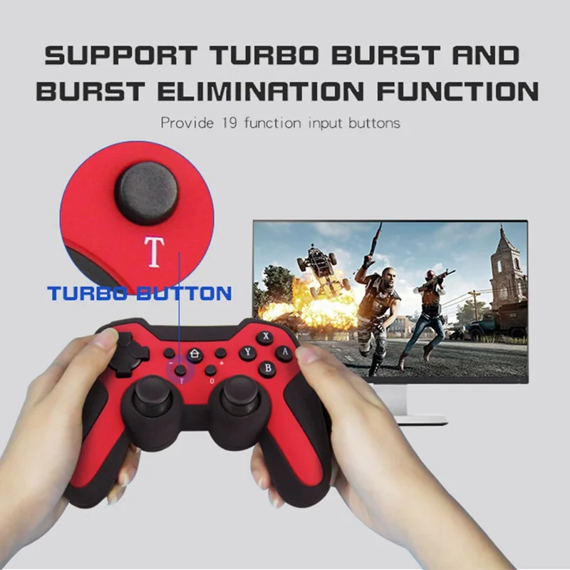 HS-SW516-517 For Nintendo Switch Controller Wireless Bluetooth-compatible Gamepad with Six-axis Gyroscope - Blue  /  Black