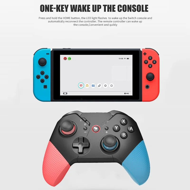 SW531 Draadloze Gamingcontroller voor Nintendo Switch, Bluetooth-compatibele Gamepad met LED-verlichting - Zwart