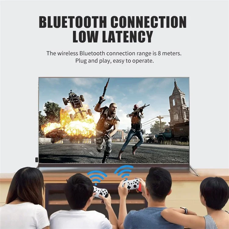 HS-SW510 Wireless Controller for Nintendo Switch , Bluetooth-compatible Multi-Platform Gamepad Joystick with Turbo Function - Red+Blue