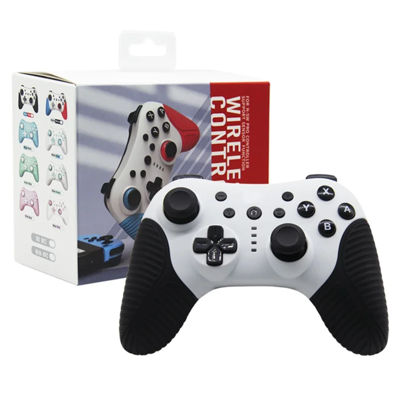 Controller Wireless HS-SW510 per Nintendo Switch, Joystick Gamepad Compatibile con Bluetooth per Piattaforme Multiple con Funzione Turbo - Nero+Bianco