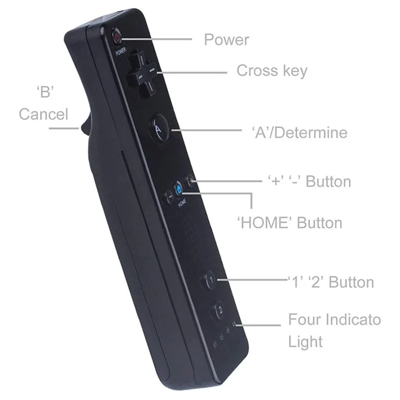 8510 Wireless 3-Achsen-Controller für die W-II-Spielekonsolen-Plattform Gamepad (ohne Beschleuniger) - Schwarz