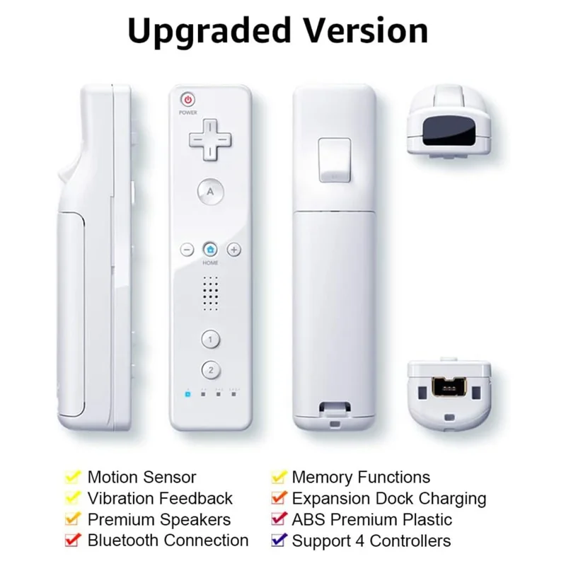 8510 Draadloze 3-assige Controller voor W-II Gameconsoleplatform Gamepad (zonder Versneller) - Wit