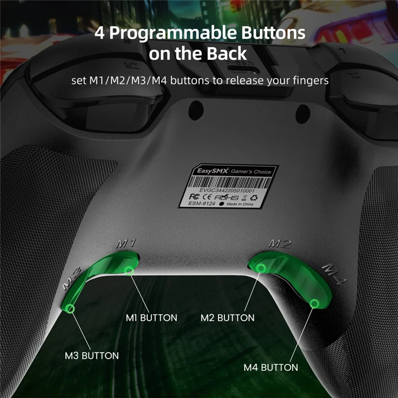 EASYSMX ESM-9124 Bluetooth-compatible Gamepad Wireless Gaming Controller for Nintendo Switch Android iOS Windows - Black