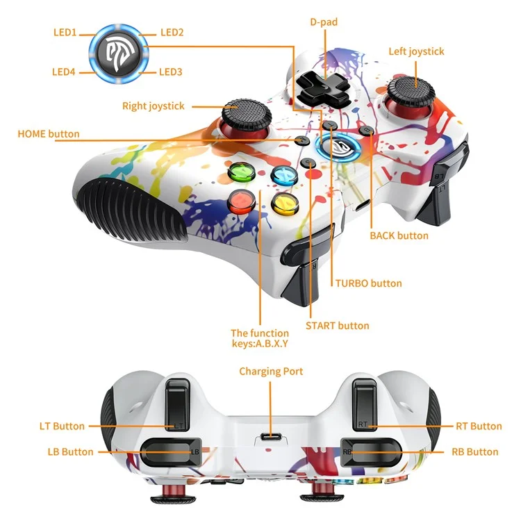 Easysmx KC-8236 2.4G Gamepad Joystick Conntroller Para PS3, PC, Box de TV Android, Teléfono
