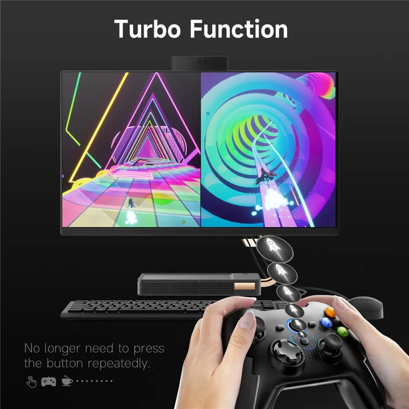EASYSMX 9013 Pro 2.4G Wireless Gamepad with Hall Trigger Joystick Gaming Controller for PC / Nintendo Switch / Phone - Black