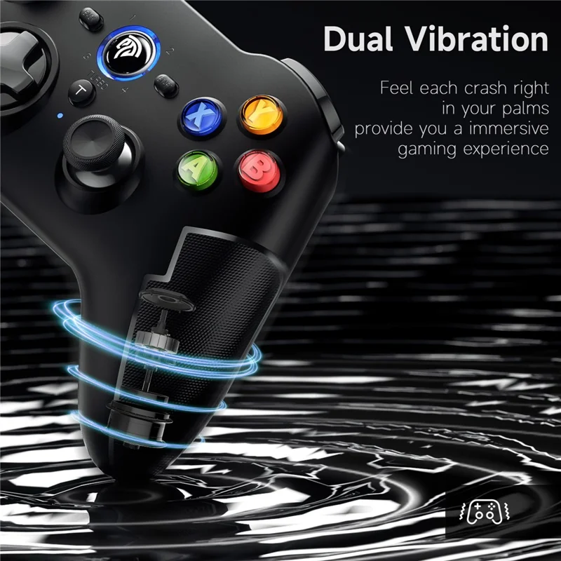 EASYSMX 9013 Pro 2.4G Wireless Gamepad with Hall Trigger Joystick Gaming Controller for PC / Nintendo Switch / Phone - Black