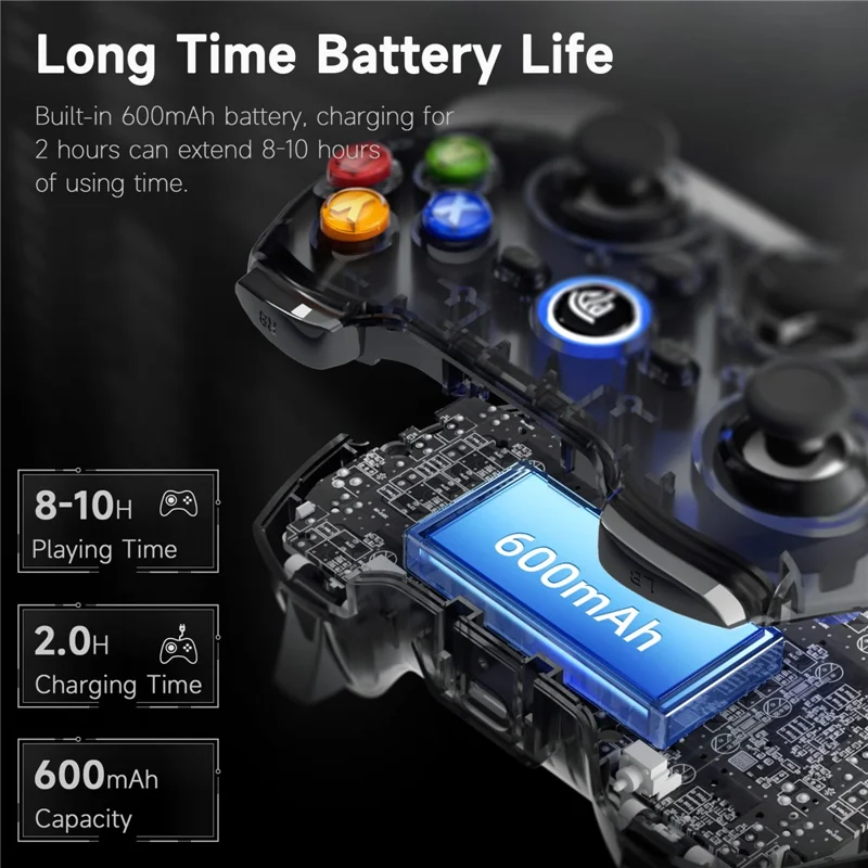 EASYSMX 9013 Pro 2.4G Wireless Gamepad with Hall Trigger Joystick Gaming Controller for PC / Nintendo Switch / Phone - Black