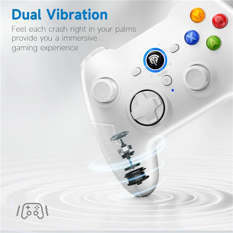 EASYSMX 9013 Pro 2.4G Kabellose Gamepad mit Hall-Trigger-Joystick-Gaming-Controller für PC / Nintendo Switch / Telefon - Weiß