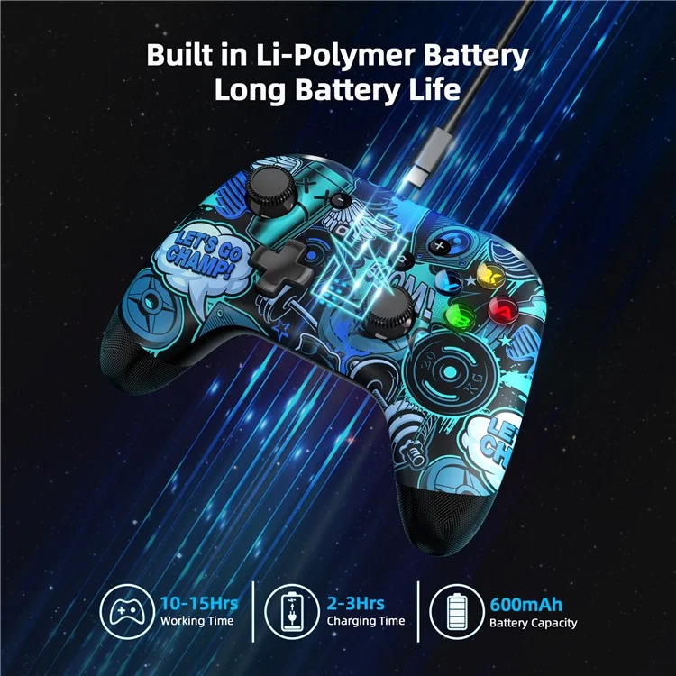 EASYSMX ESM-9124 Wireless Gamepad Bluetooth-compatible Joystick Controller for Nintendo Switch, Windows PC - Graffiti