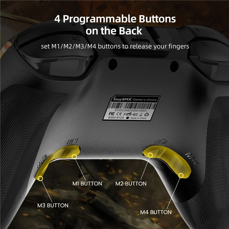 EASYSMX ESM-9124 Wireless Gamepad Bluetooth-Joystick-Controller für Nintendo Switch, Windows PC - Druckdesign