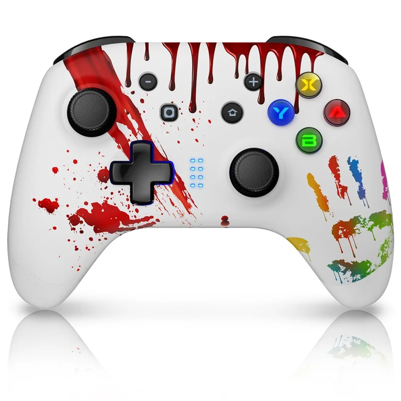 EASYSMX ESM-9124 Wireless Gamepad Bluetooth-compatible Joystick Controller for Nintendo Switch, Windows PC - Palm Print