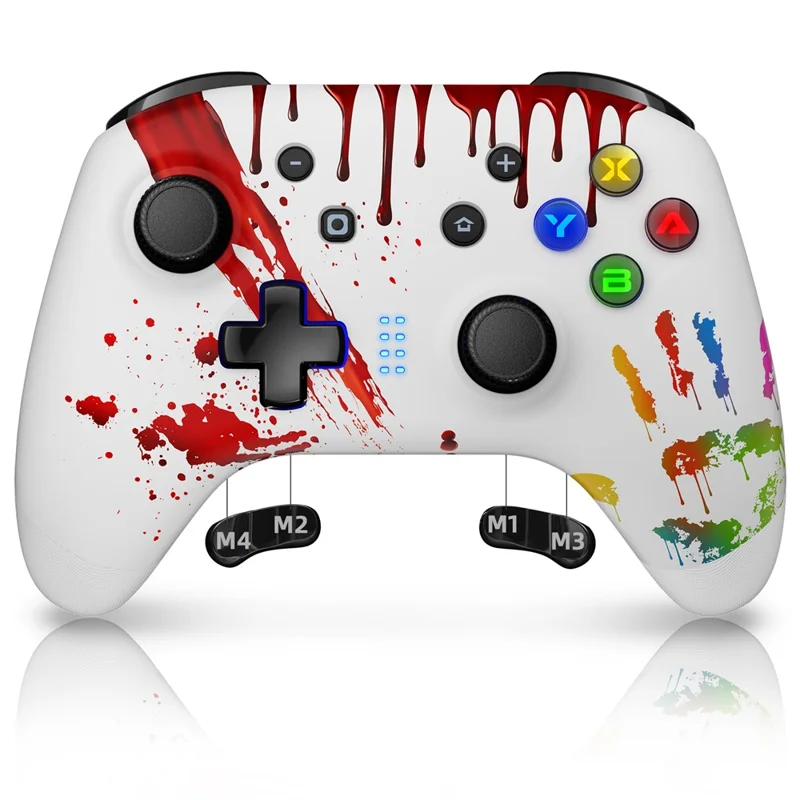 EASYSMX ESM-9124 Wireless Gamepad Bluetooth-compatible Joystick Controller for Nintendo Switch, Windows PC - Palm Print