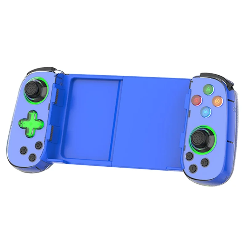 D7 Dehnbarer kabelloser Controller für Spielekonsole Bluetooth-kompatibler Gamepad-Linker/rechter Hall-Joystick-Spielgriff - Blau